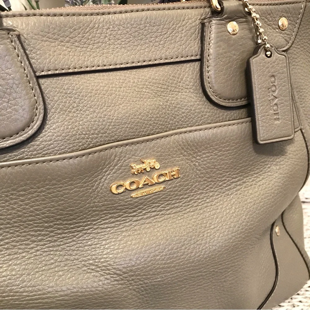 Coach Mickie Satchel Taupe Gray
